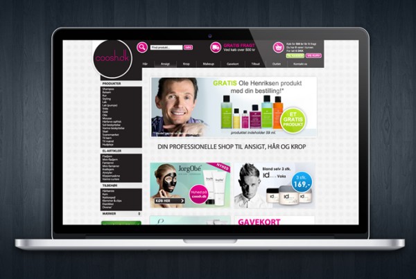 coosh cosmetik webshop hjemmeside design